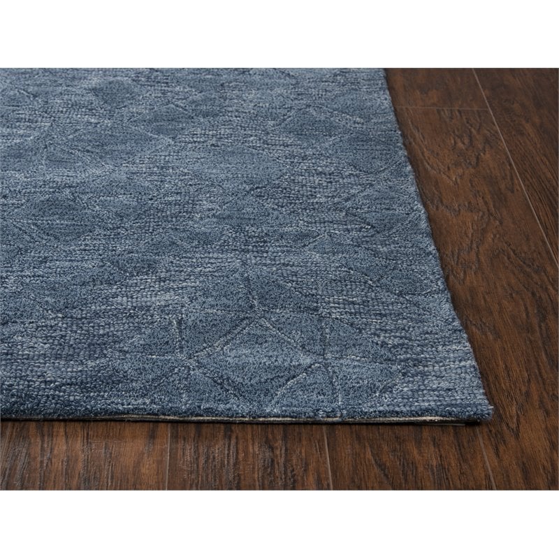 Alora Decor Emerson 10' x 13' Diamond Blue/Gray/Rust/Blue Hand-Tufted Area Rug