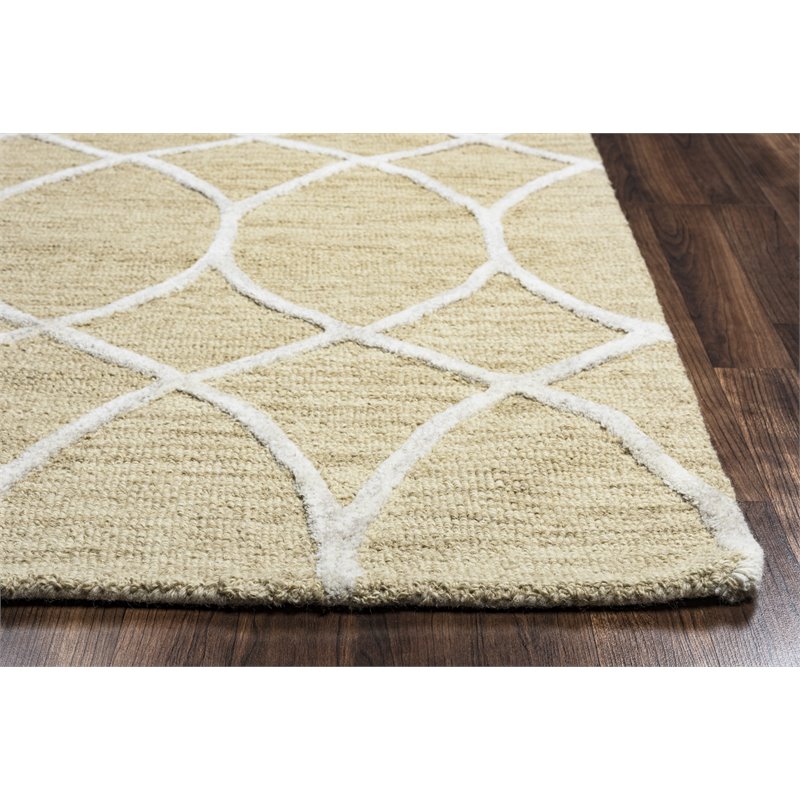 Alora Decor Berlin 5' x 8' Trellis Beige/Gray/Rust/Blue Hand-Tufted Area Rug