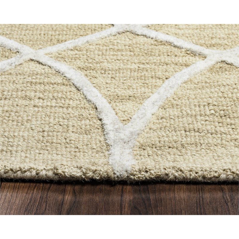 Alora Decor Berlin 5' x 8' Trellis Beige/Gray/Rust/Blue Hand-Tufted Area Rug