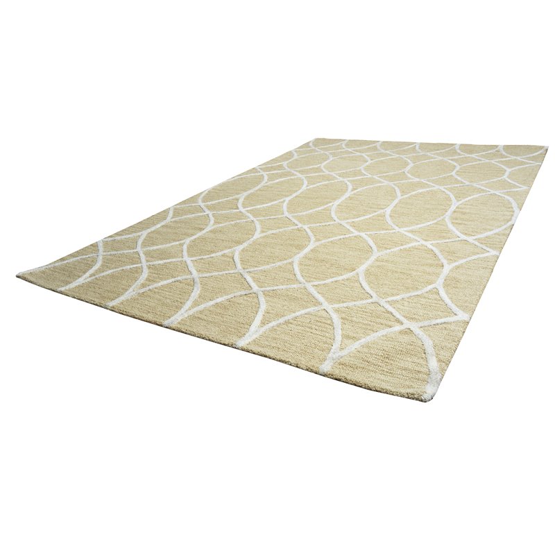Alora Decor Berlin 5' x 8' Trellis Beige/Gray/Rust/Blue Hand-Tufted Area Rug
