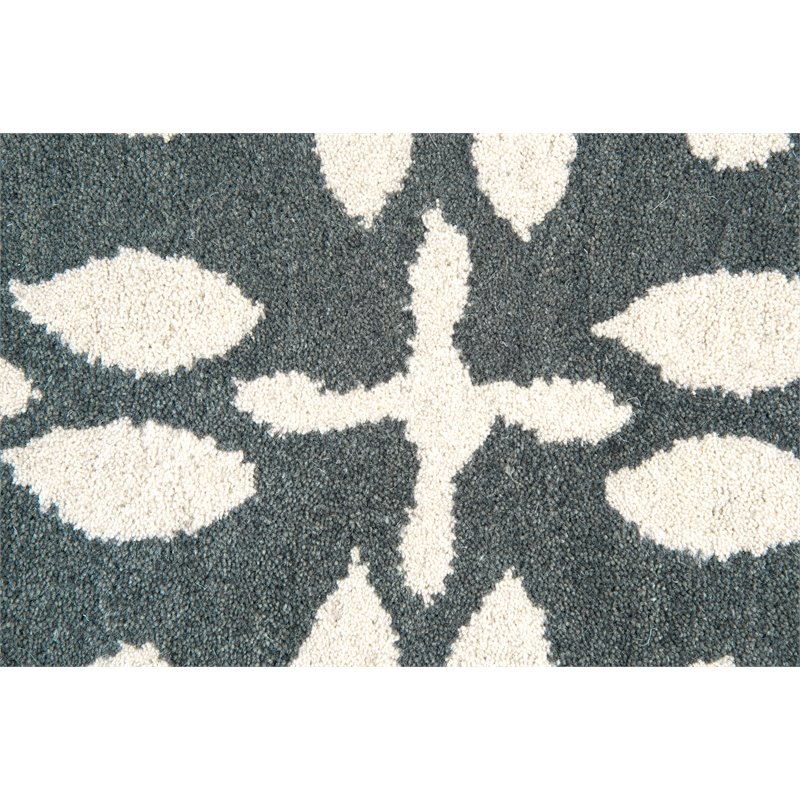Alora Decor Holland 10' Round Print Grey/Beige Hand-Tufted Area Rug
