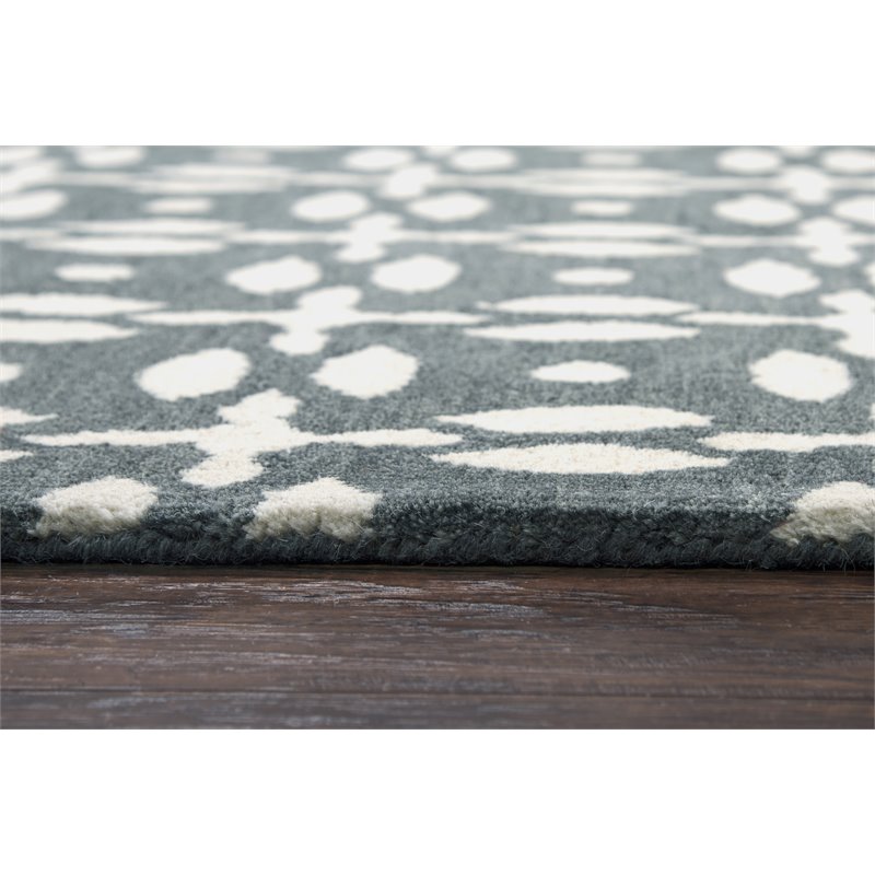Alora Decor Holland 10' Round Print Grey/Beige Hand-Tufted Area Rug