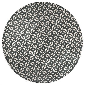 Alora Decor Holland 10' Round Print Grey/Beige Hand-Tufted Area Rug
