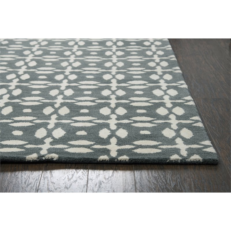 Alora Decor Holland 10' x 14' Print Grey/Beige Hand-Tufted Area Rug