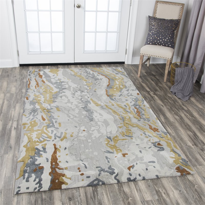 Alora Decor Lapis 9' x 12' Gray/Medium Gray/Lt. Gray/Lt. Green Area Rug