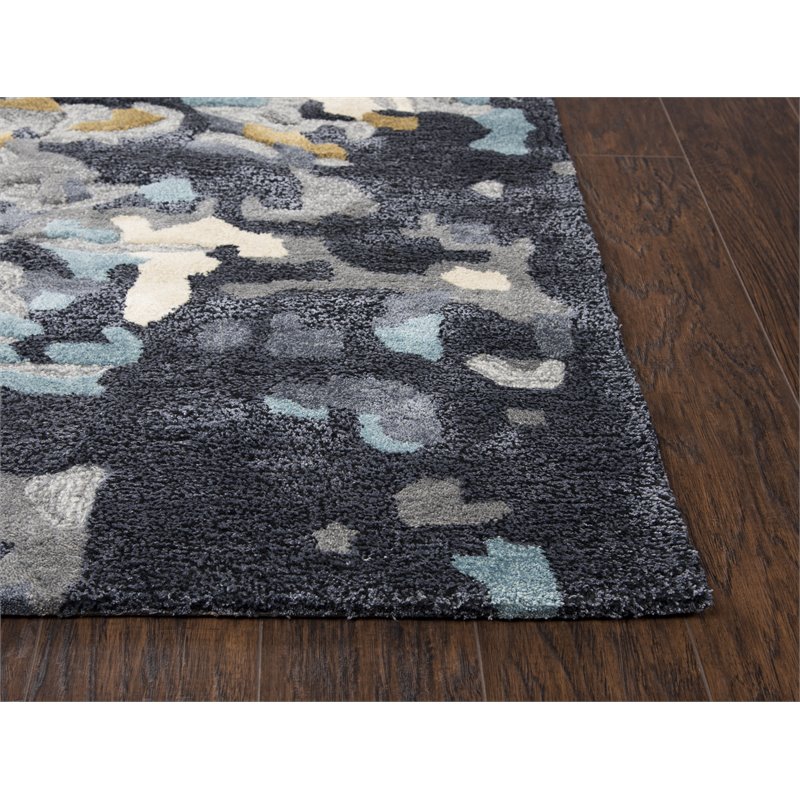 Alora Decor Lapis 10' x 13' Gray/Dk Gray/Teal/Antic Gold/Beige Hand-Tufted Rug