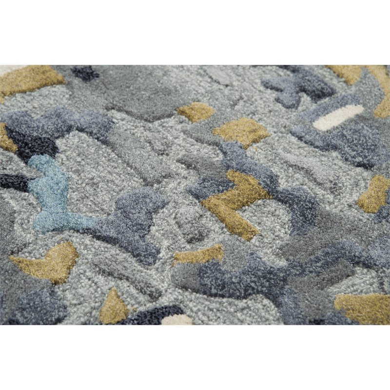 Alora Decor Lapis 10' x 13' Gray/Dk Gray/Teal/Antic Gold/Beige Hand-Tufted Rug