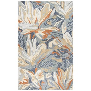 Alora Decor Lapis 10' x 13' Floral Blue/Gray/Beige/Orange Hand-Tufted Rug