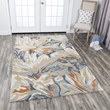 Alora Decor Lapis 10' x 13' Floral Blue/Gray/Beige/Orange Hand-Tufted Rug