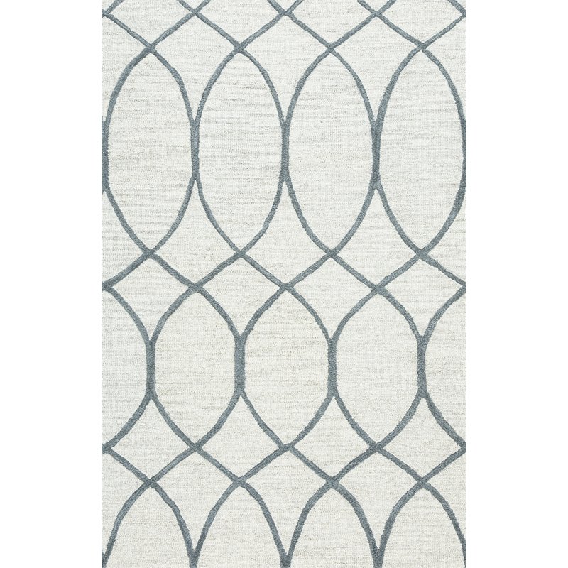 Alora Decor Berlin 10' Round Trellis Khaki/Gray/Rust/Blue Hand-Tufted Area Rug