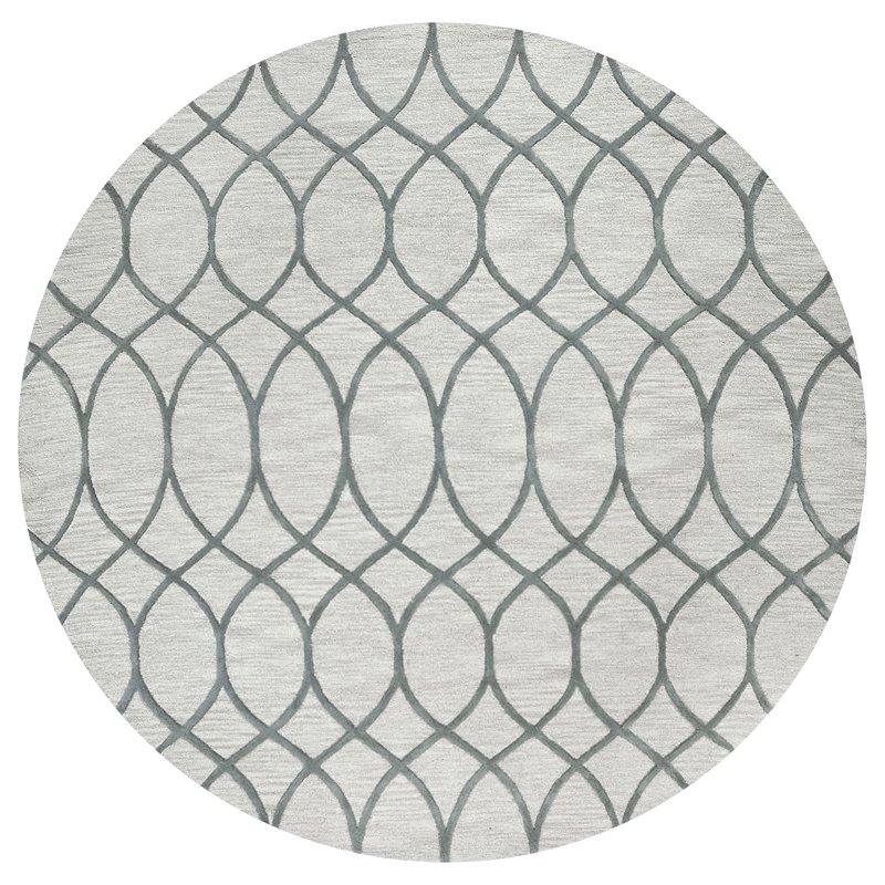 Alora Decor Berlin 10' Round Trellis Khaki/Gray/Rust/Blue Hand-Tufted Area Rug