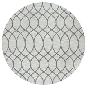 Alora Decor Berlin 10' Round Trellis Khaki/Gray/Rust/Blue Hand-Tufted Area Rug