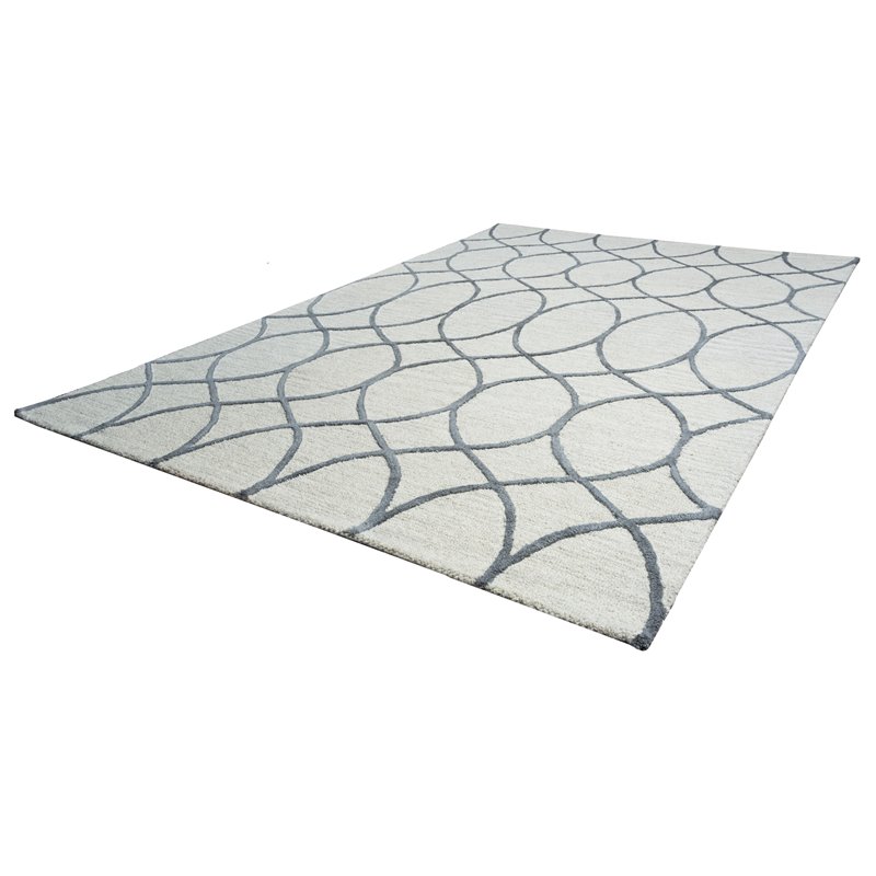 Alora Decor Berlin 9' x 12' Trellis Khaki/Gray/Rust/Blue Hand-Tufted Area Rug