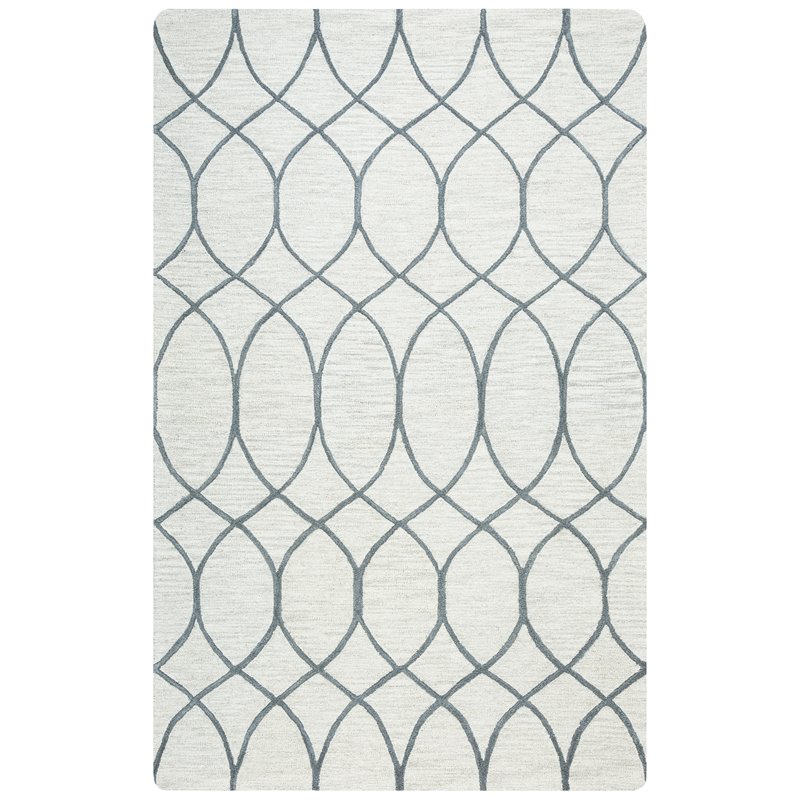 Alora Decor Berlin 9' x 12' Trellis Khaki/Gray/Rust/Blue Hand-Tufted Area Rug