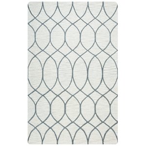 Alora Decor Berlin 9' x 12' Trellis Khaki/Gray/Rust/Blue Hand-Tufted Area Rug
