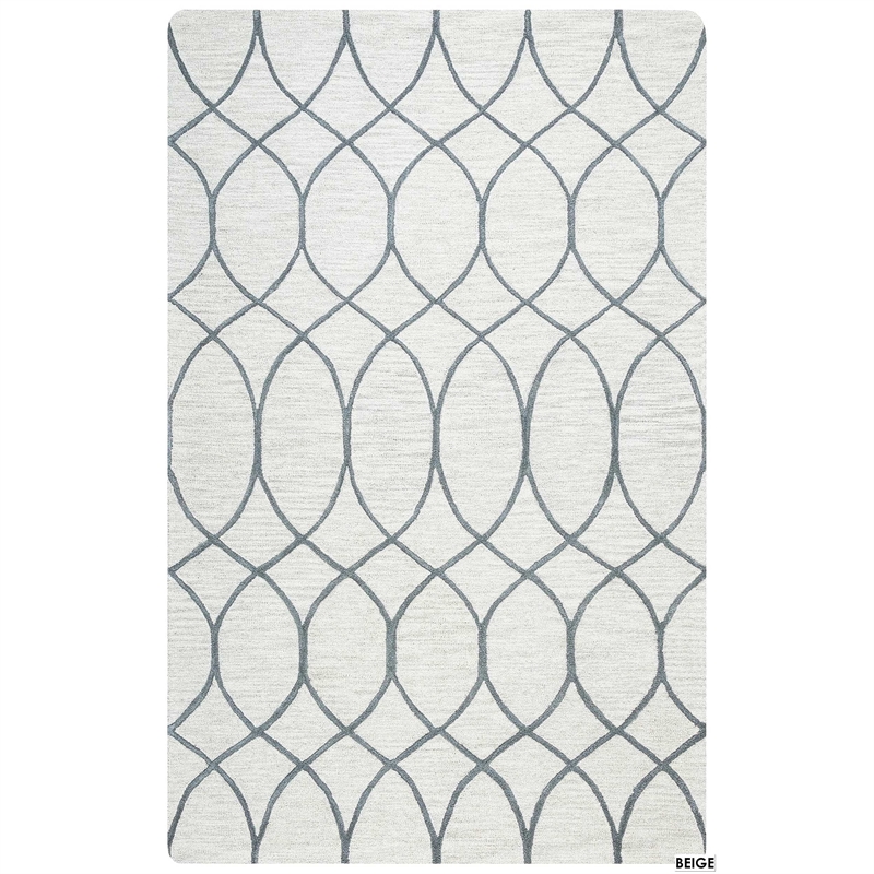 Alora Decor Berlin 9' x 12' Trellis Beige/Gray/Rust/Blue Hand-Tufted Area Rug