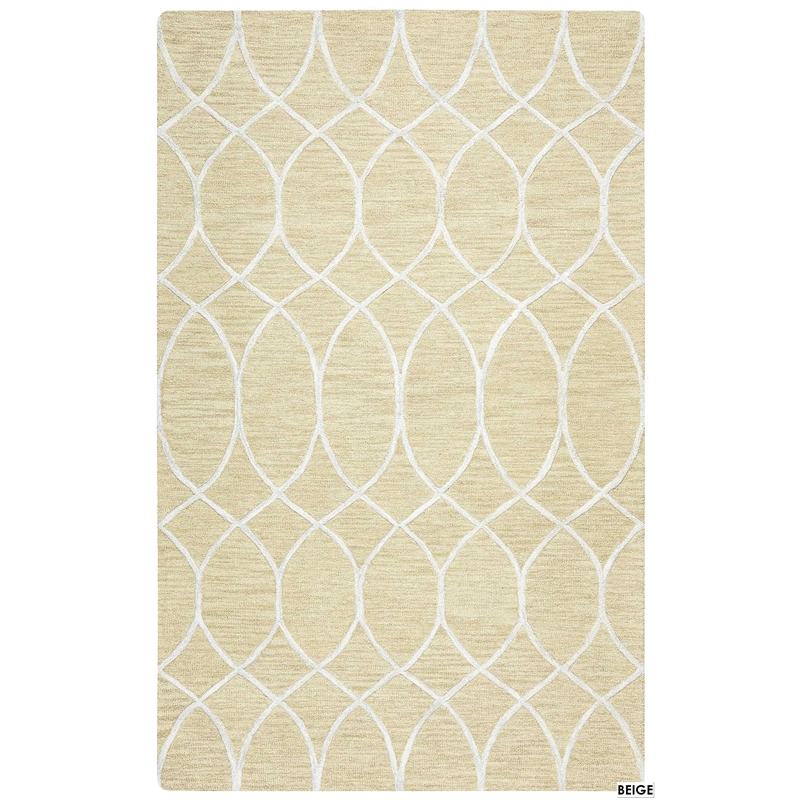 Alora Decor Berlin 9' x 12' Trellis Beige/Gray/Rust/Blue Hand-Tufted Area Rug