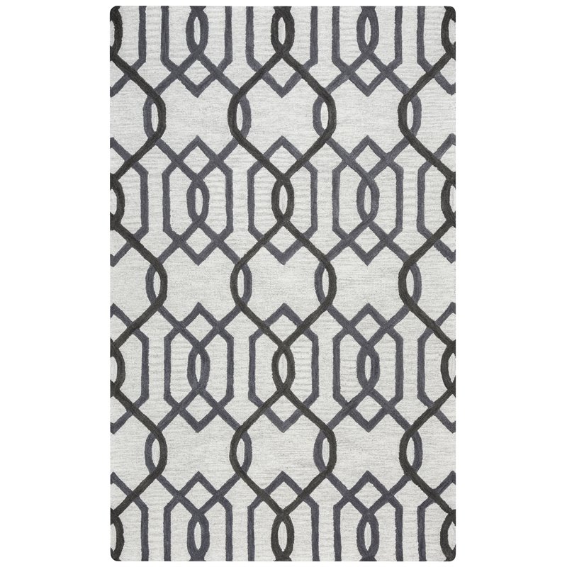 Alora Decor Berlin 10' x 14' Trellis Grey/Gray/Rust/Blue Hand-Tufted Area Rug