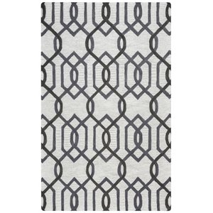 Alora Decor Berlin 10' x 14' Trellis Grey/Gray/Rust/Blue Hand-Tufted Area Rug