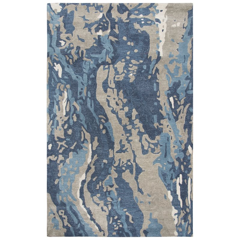 Alora Decor Lapis 9' x 12' Abstract Blue/Dk Blue/Gray/Taupe Hand-Tufted Area Rug