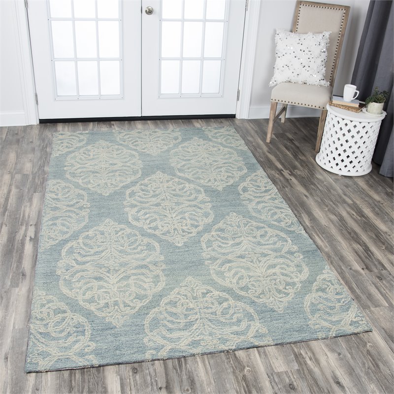 Alora Decor Lavine 9' x 12' Lt. Gray/Blue/Lt. Gray/Blue/Beige Area Rug