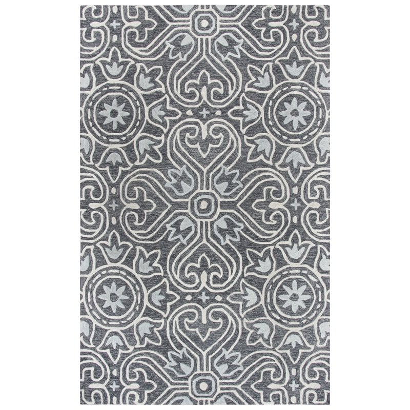 Alora Decor Lavine 9' x 12' Medallion Gray/Lt. Gray/Natural Hand-Tufted Area Rug