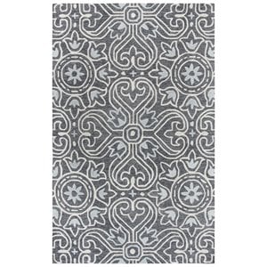 Alora Decor Lavine 9' x 12' Medallion Gray/Lt. Gray/Natural Hand-Tufted Area Rug