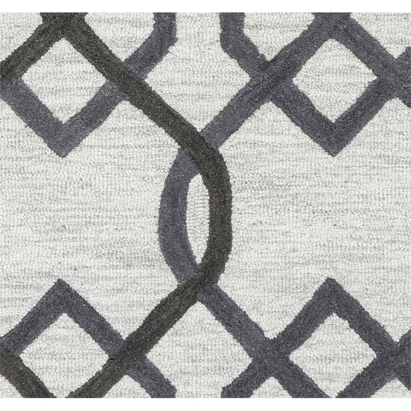 Alora Decor Berlin 10' Round Trellis Grey/Gray/Rust/Blue Hand-Tufted Area Rug