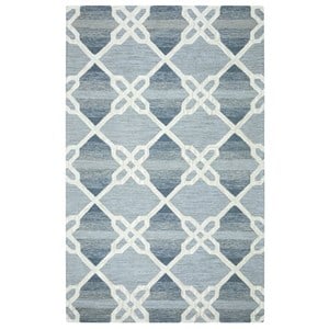 Alora Decor Berlin 9' x 12' Trellis Blue/Gray/Rust/Blue Hand-Tufted Area Rug