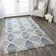 Alora Decor Berlin 9' x 12' Trellis Blue/Gray/Rust/Blue Hand-Tufted Area Rug