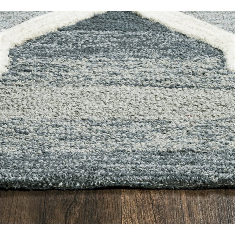 Alora Decor Berlin 9' x 12' Trellis Blue/Gray/Rust/Blue Hand-Tufted Area Rug
