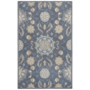 Alora Decor Cascade 9' x 12' Floral Dk Gray/Blue Gray/Tan/Coco/Gray Area Rug