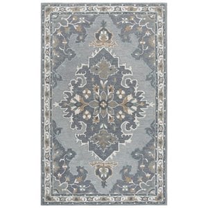 Alora Decor Cascade 9' x 12' Medallion Gray/Lt. Gray/Dk Beige/Blue Gray Area Rug