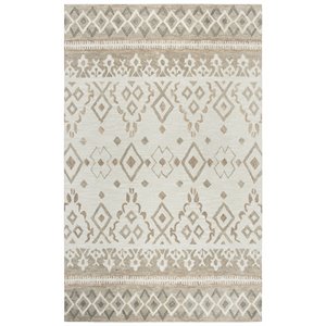 Alora Decor Lavine 9' x 12' Geometric Natural/Teal Hand-Tufted Area Rug