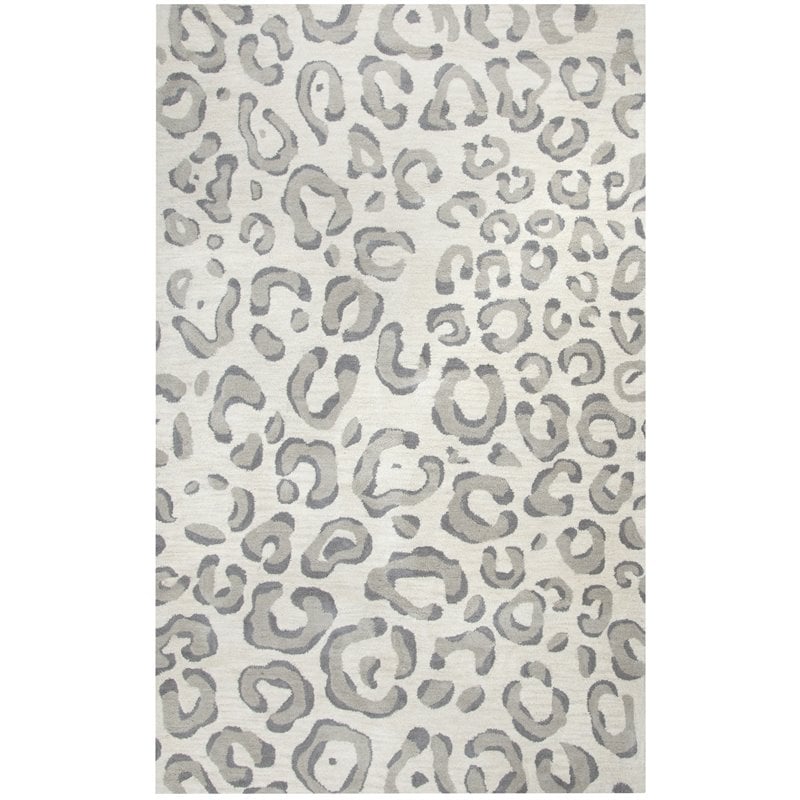 Alora Decor Liberty 9' x 12' Animal/Cheetah Gray/Ivory Hand-Tufted Area Rug