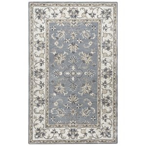 Alora Decor Liberty 10' x 14' Border Gray/Tan/Ivory Hand-Tufted Area Rug