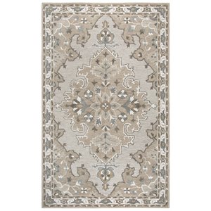 Alora Decor Cascade 9' x 12' Medallion Tan/Dk Tan/Taupe/Gray/Ivory Area Rug