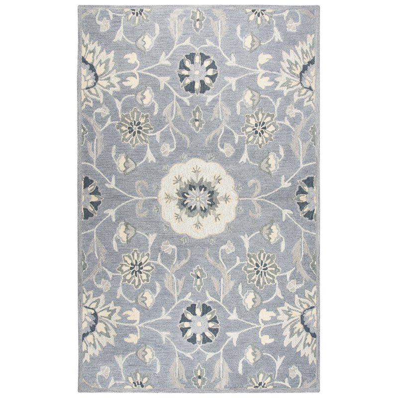 Alora Decor Cascade 10' x 13' Floral Gray/Taupe/Tan Hand-Tufted Area Rug