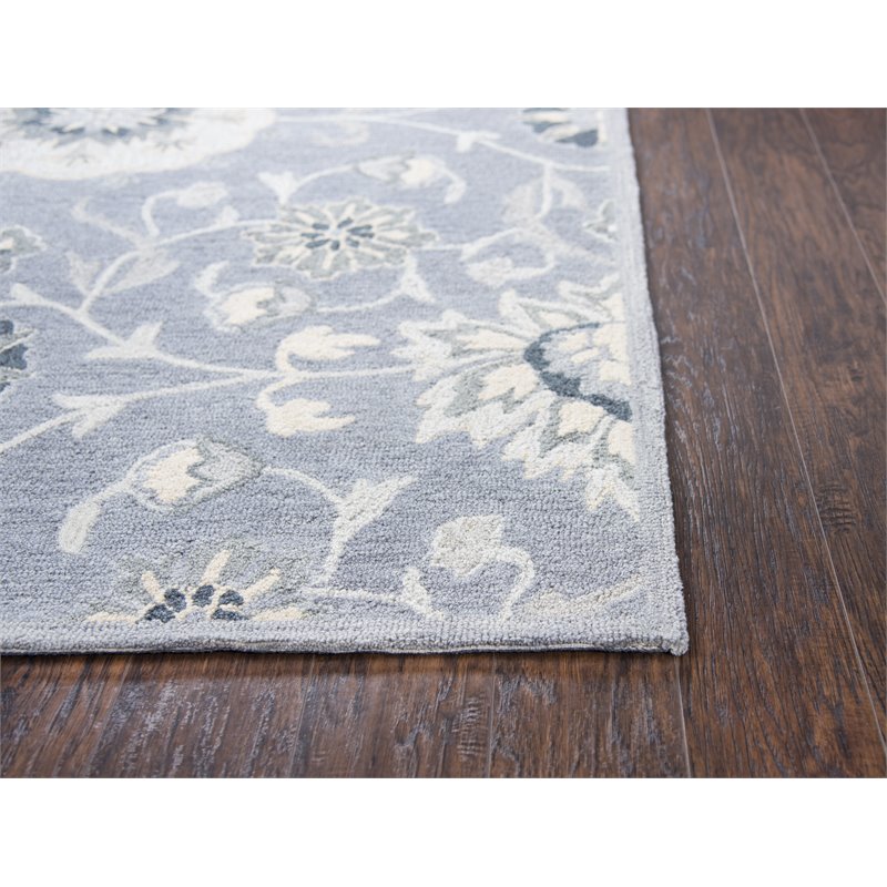 Alora Decor Cascade 9' x 12' Floral Gray/Taupe/Tan Hand-Tufted Area Rug