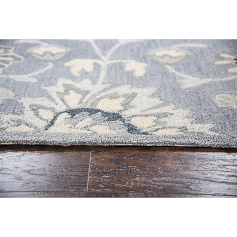 Alora Decor Cascade 9' x 12' Floral Gray/Taupe/Tan Hand-Tufted Area Rug