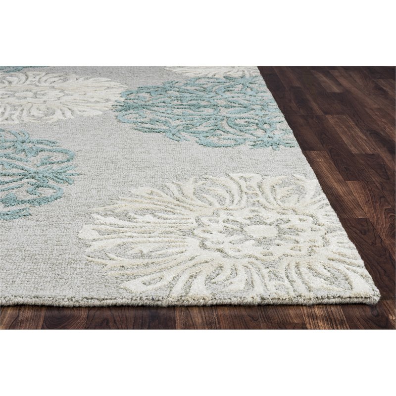 Alora Decor Charming 10' x 14' Blue/Gray/Rust/Blue Hand-Tufted Area Rug