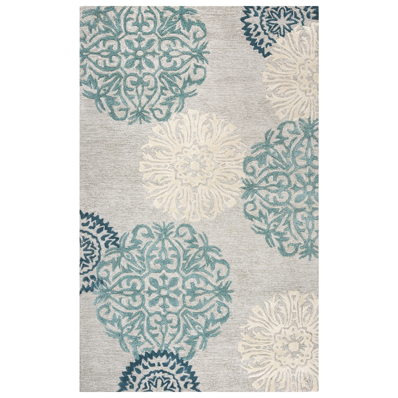 Alora Decor Charming 10' x 14' Blue/Gray/Rust/Blue Hand-Tufted Area Rug