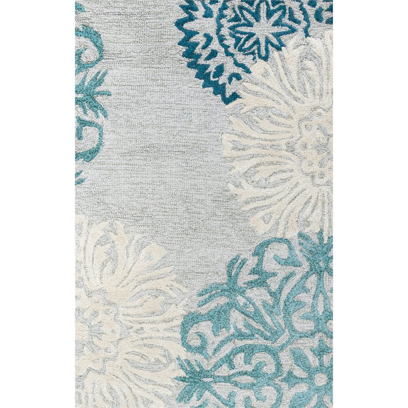 Alora Decor Charming 10' Round Blue/Gray/Rust/Blue Hand-Tufted Area Rug