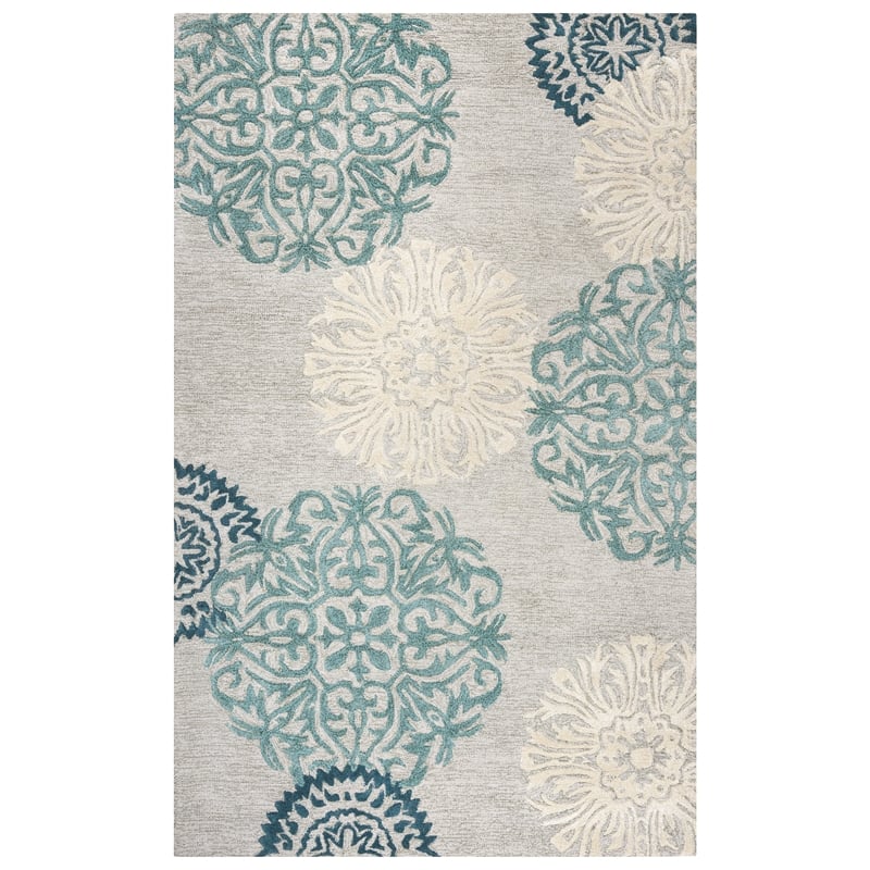 Alora Decor Charming 12' x 15' Blue/Gray/Rust/Blue Hand-Tufted Area Rug