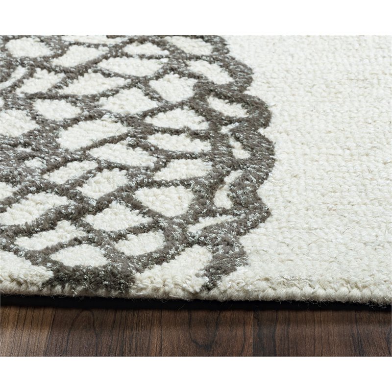 Alora Decor Charming 10' Round Grey/Gray/Rust/Blue Hand-Tufted Area Rug