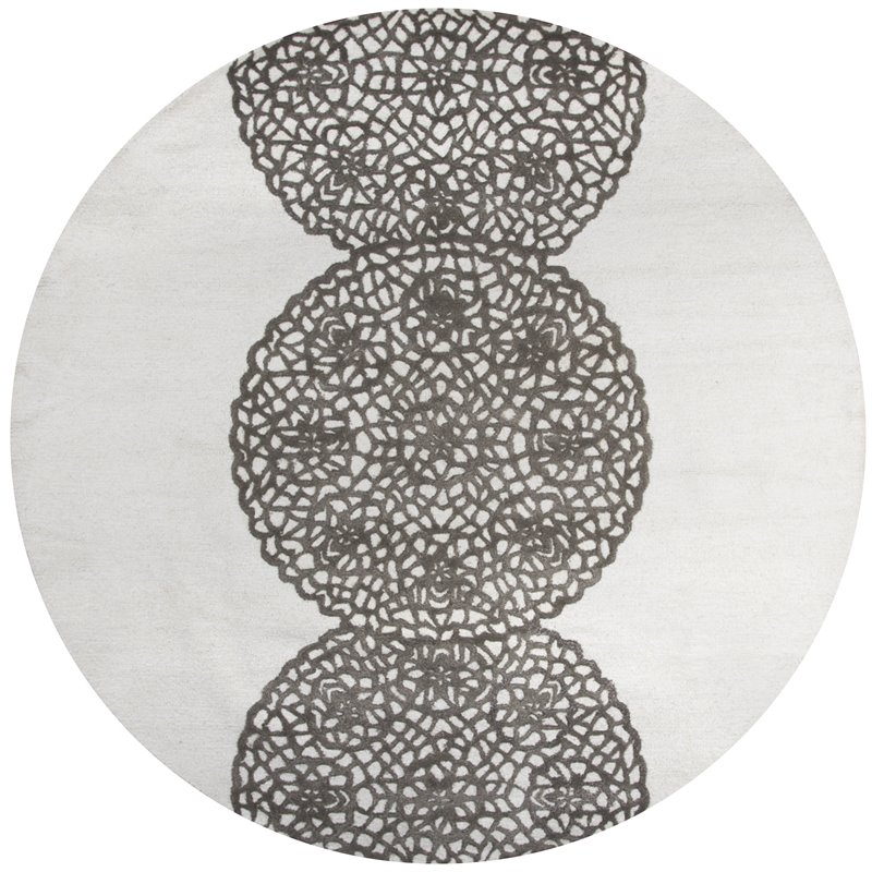 Alora Decor Charming 10' Round Grey/Gray/Rust/Blue Hand-Tufted Area Rug