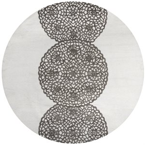 Alora Decor Charming 10' Round Grey/Gray/Rust/Blue Hand-Tufted Area Rug