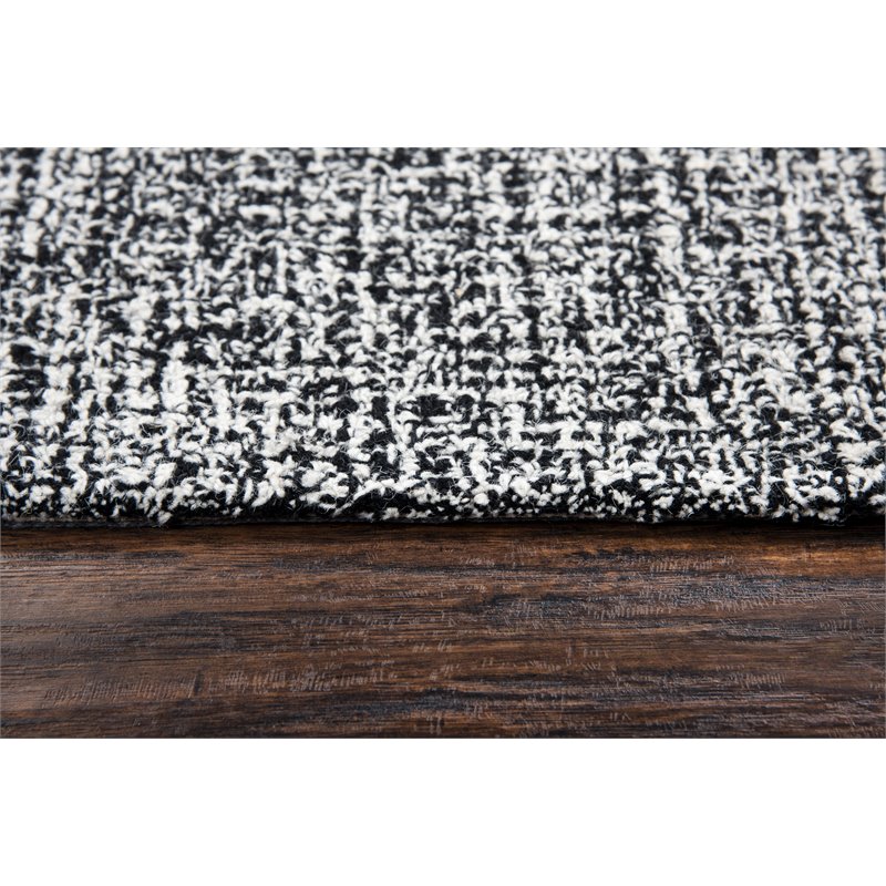 Alora Decor London 10' x 14' Tweed Black/White/Gray/Rust/Blue Area Rug