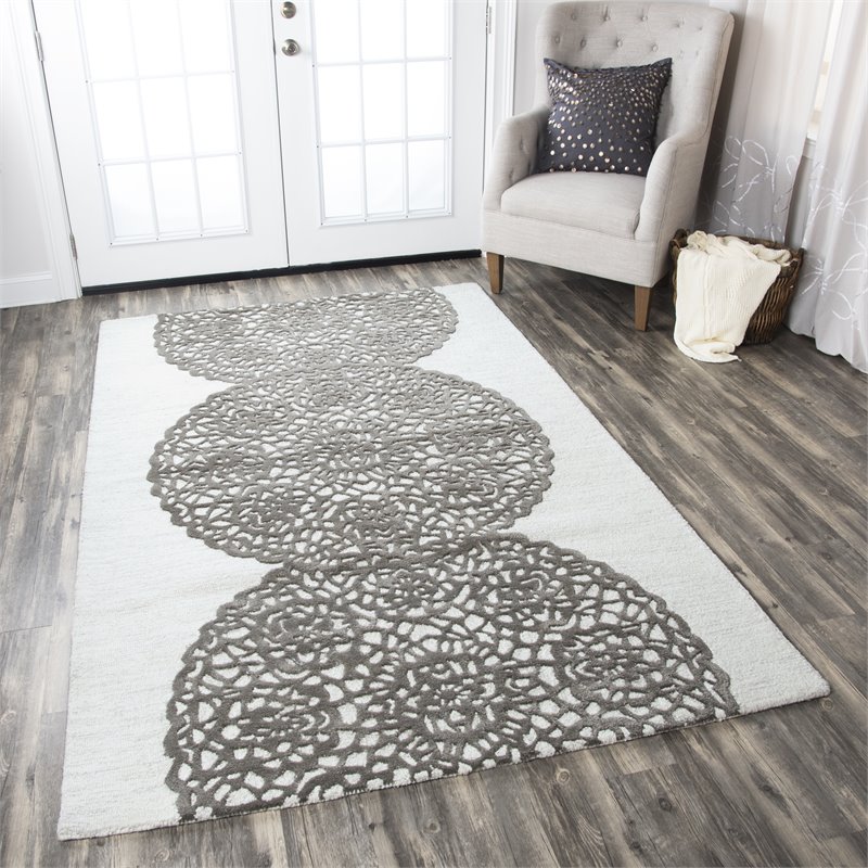 Alora Decor Charming 12' x 15' Grey/Gray/Rust/Blue Hand-Tufted Area Rug