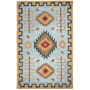 Alora Decor Durango 10' x 13' Tribal Lt. Blue/Multi Hand-Tufted Area Rug